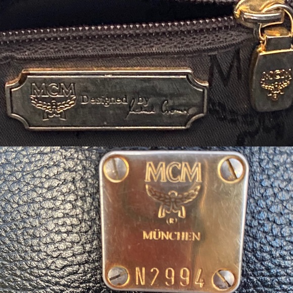 🌸SOLD🌸AUTHENTIC VINTAGE MCM MINI BLACK LEATHER HANDBAG - Picture 10 of 16
